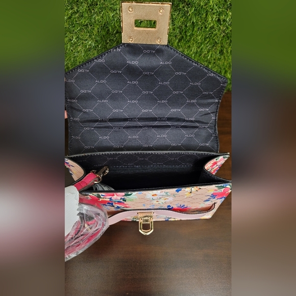Aldo Elegant Pink Floral Mini Bag with Pink Bow Accent NWOT - Picture 8 of 10